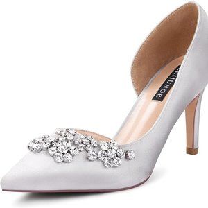 ERIJUNOR pointy toe mid heels